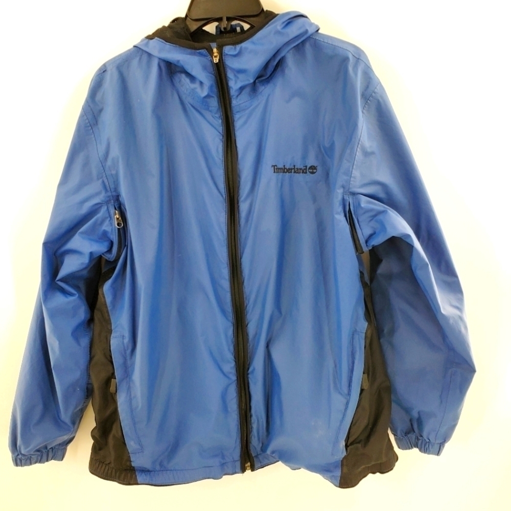 Timberland vented fishing and camping hoodie windbreaker jacket blue small